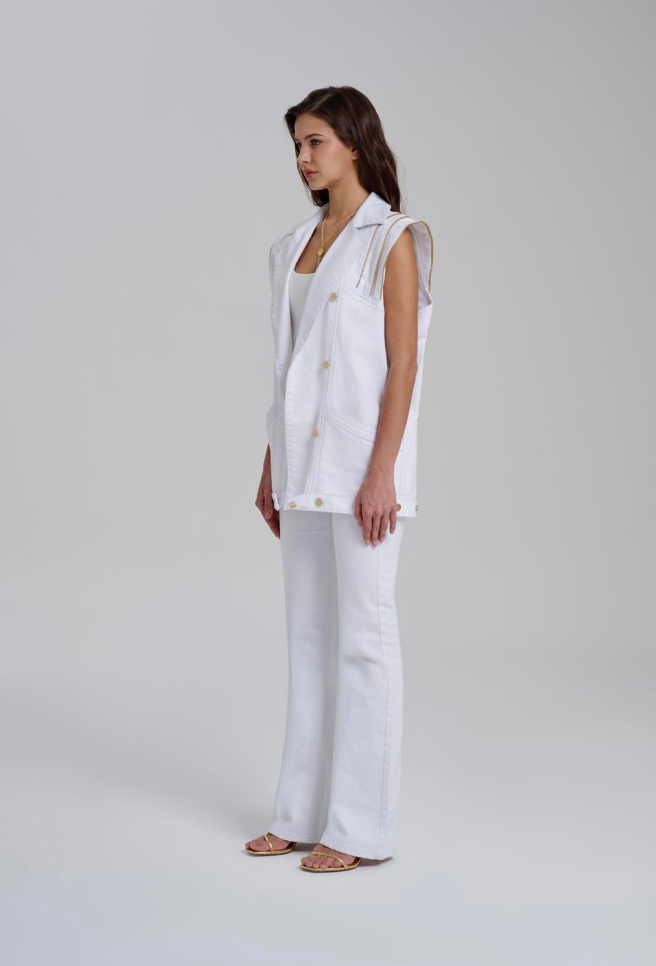 EVA DENIM VEST GOLD