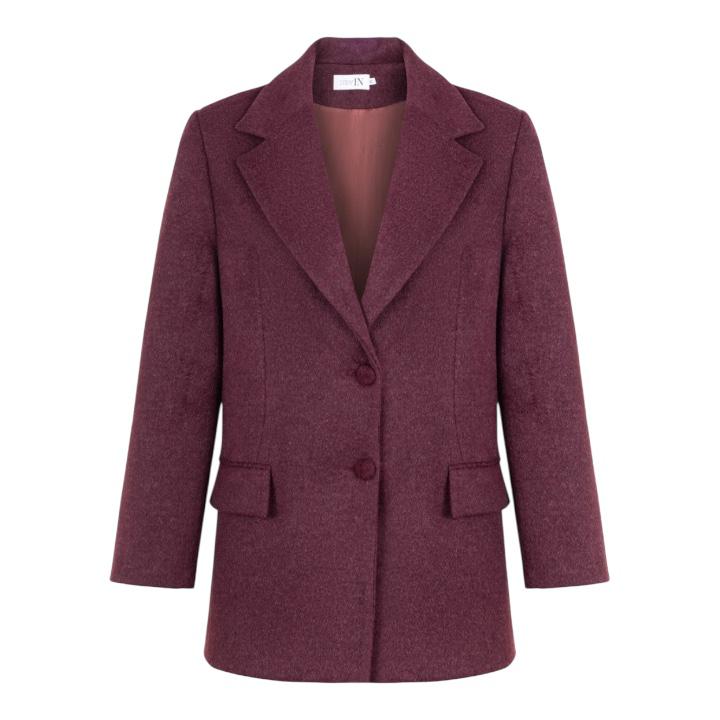 Oversize Bordo Ceket Kaban