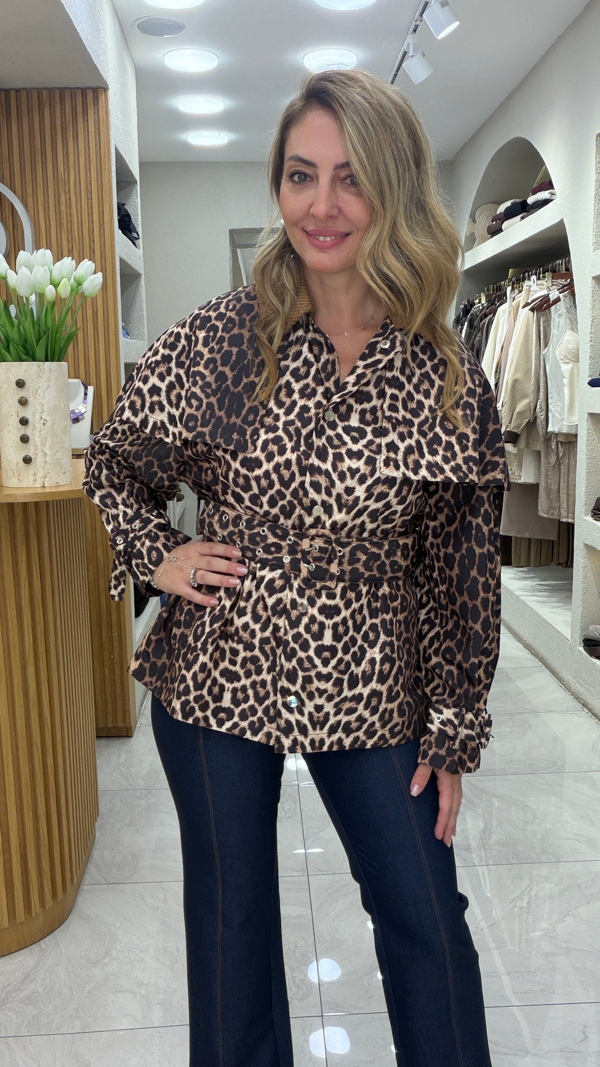 Leopar Trenç Ceket