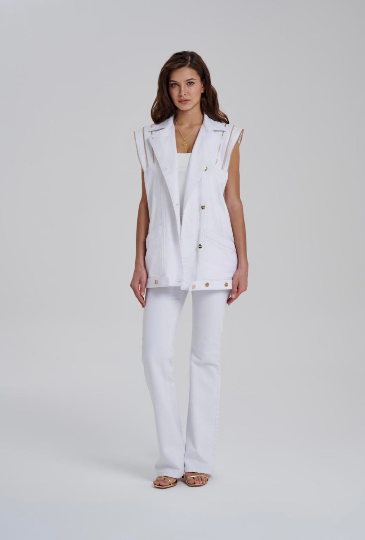 EVA DENIM VEST GOLD