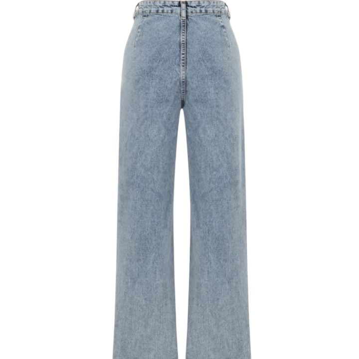 Kadife Cep Detaylı Denim Pantolon